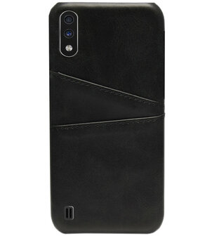 ADEL Kunstleren Back Cover Pasjes Hoesje voor Samsung Galaxy A01 - Zwart