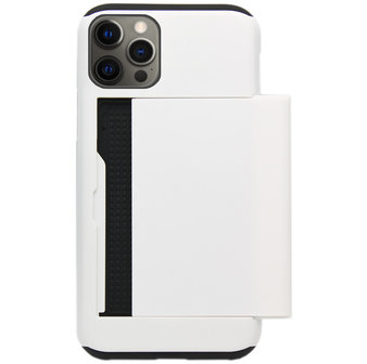 ADEL Kunststof Back Cover Hardcase Hoesje voor iPhone 12 (Pro) - Pasjeshouder Wit