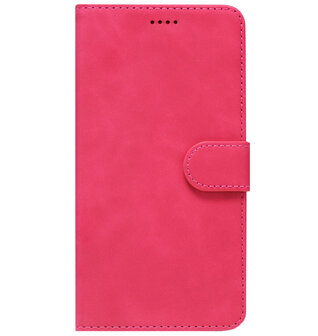 LC.IMEEKE Kunstleren Book Case Portemonnee Pasjes Hoesje voor iPhone 12 (Pro) - Roze