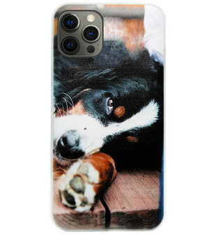 ADEL Siliconen Back Cover Softcase Hoesje voor iPhone 12 (Pro) - Berner Sennenhond