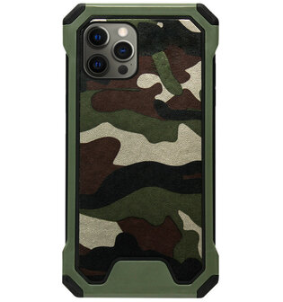 ADEL Kunststof Bumper Case Hoesje voor iPhone 12 (Pro) - Camouflage Groen