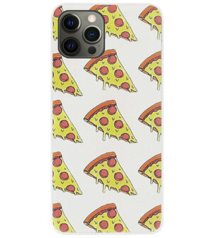 ADEL Siliconen Back Cover Softcase Hoesje voor iPhone 12 (Pro) - Junkfood Pizza