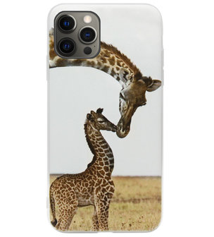 ADEL Siliconen Back Cover Softcase Hoesje voor iPhone 12 (Pro) - Giraf