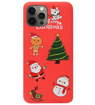 ADEL Siliconen Back Cover Softcase Hoesje voor iPhone 12 (Pro) - Kerstmis Rood