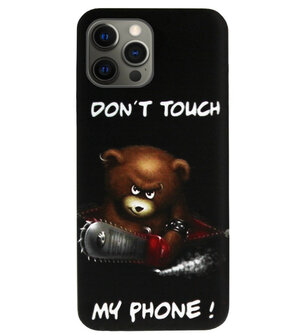 ADEL Siliconen Back Cover Softcase Hoesje voor iPhone 12 (Pro) - Don&#039;t Touch My Phone Beren