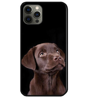 ADEL Siliconen Back Cover Softcase Hoesje voor iPhone 12 (Pro) - Labrador Retriever Hond Bruin