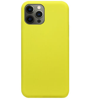 ADEL Premium Siliconen Back Cover Softcase Hoesje voor iPhone 12 (Pro) - Geel