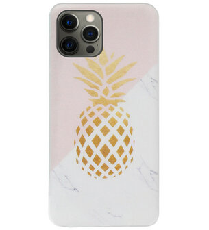 ADEL Siliconen Back Cover Softcase Hoesje voor iPhone 12 (Pro) - Ananas