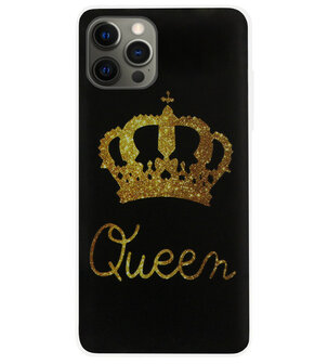 ADEL Siliconen Back Cover Softcase Hoesje voor iPhone 12 (Pro) - Queen Koningin