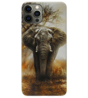 ADEL Siliconen Back Cover Softcase Hoesje voor iPhone 12 (Pro) - Olifanten