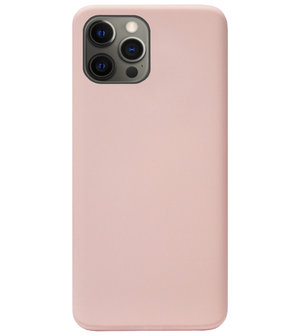 ADEL Premium Siliconen Back Cover Softcase Hoesje voor iPhone 12 (Pro) - Lichtroze