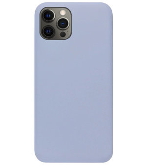 ADEL Premium Siliconen Back Cover Softcase Hoesje voor iPhone 12 (Pro) - Lavendel Grijs