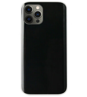 ADEL Siliconen Back Cover Softcase Hoesje voor iPhone 12 (Pro) - Doorzichtig Transparant