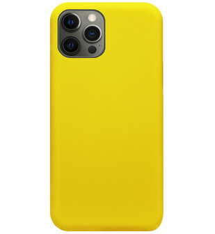 ADEL Siliconen Back Cover Softcase Hoesje voor iPhone 12 (Pro) - Geel