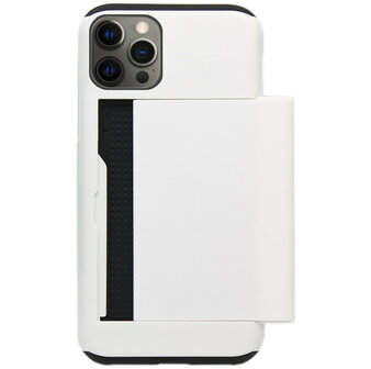 ADEL Kunststof Back Cover Hardcase Hoesje voor iPhone 12 Pro Max - Pasjeshouder Wit