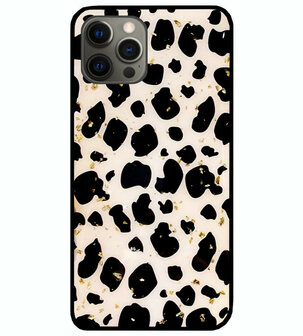 ADEL Siliconen Back Cover Softcase Hoesje voor iPhone 12 Pro Max - Luipaard Bling Glitter