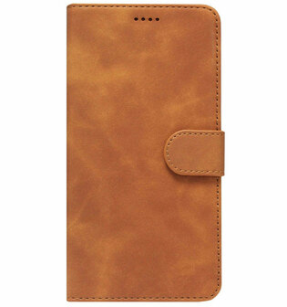 LC.IMEEKE Kunstleren Book Case Portemonnee Pasjes Hoesje voor iPhone 12 Pro Max - Bruin