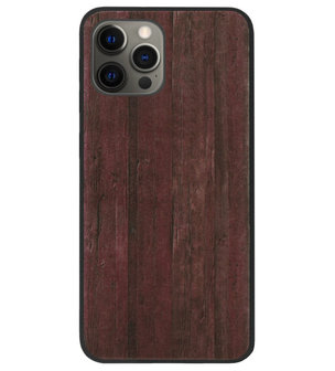 ADEL Siliconen Back Cover Softcase Hoesje voor iPhone 12 Pro Max - Hout Design Bruin