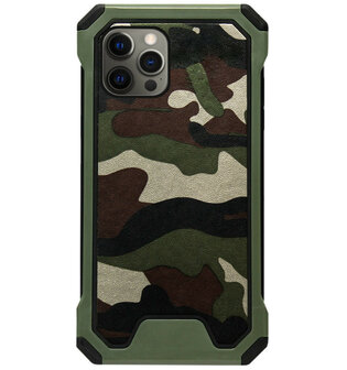 ADEL Kunststof Bumper Case Hoesje voor iPhone 12 Pro Max - Camouflage Groen