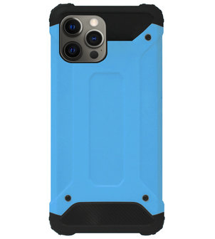 WLONS Rubber Kunststof Bumper Case Hoesje voor iPhone 12 Pro Max - Blauw