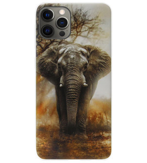 ADEL Siliconen Back Cover Softcase Hoesje voor iPhone 12 Pro Max - Olifanten