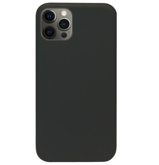 ADEL Siliconen Back Cover Softcase Hoesje voor iPhone 12 Pro Max - Zwart