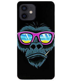 ADEL Siliconen Back Cover Softcase Hoesje voor iPhone 12 Mini - Gorilla Apen