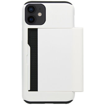 ADEL Kunststof Back Cover Hardcase Hoesje voor iPhone 12 Mini - Pasjeshouder Wit