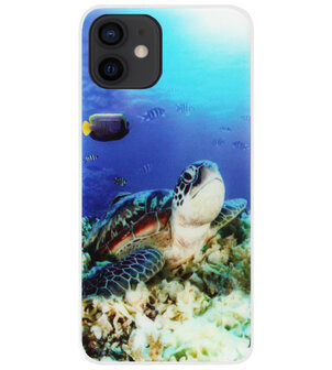 ADEL Siliconen Back Cover Softcase Hoesje voor iPhone 12 Mini - Schildpad