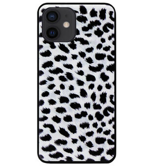 ADEL Siliconen Back Cover Softcase Hoesje voor iPhone 12 Mini - Luipaard Wit