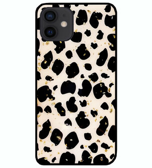 ADEL Siliconen Back Cover Softcase Hoesje voor iPhone 12 Mini - Luipaard Bling Glitter