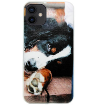 ADEL Siliconen Back Cover Softcase Hoesje voor iPhone 12 Mini - Berner Sennenhond