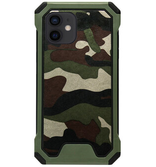 ADEL Kunststof Bumper Case Hoesje voor iPhone 12 Mini - Camouflage Groen
