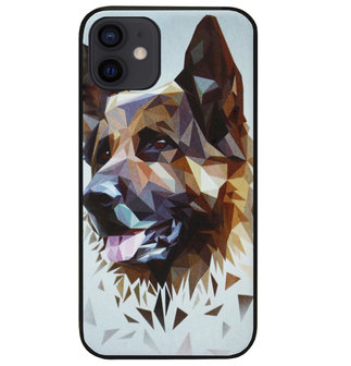 ADEL Siliconen Back Cover Softcase Hoesje voor iPhone 12 Mini - Duitse Herder Hond