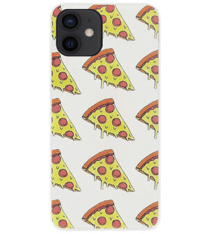ADEL Siliconen Back Cover Softcase Hoesje voor iPhone 12 Mini - Junkfood Pizza
