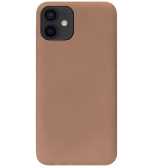 ADEL Siliconen Back Cover Softcase Hoesje voor iPhone 12 Mini - Bruin