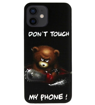 ADEL Siliconen Back Cover Softcase Hoesje voor iPhone 12 Mini - Don&#039;t Touch My Phone Beren