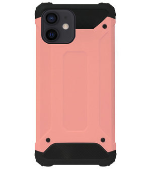 WLONS Rubber Kunststof Bumper Case Hoesje voor iPhone 12 Mini - Goud Rose