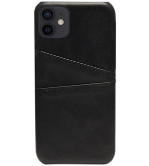 ADEL Kunstleren Back Cover Pasjes Hoesje voor iPhone 12 Mini - Zwart