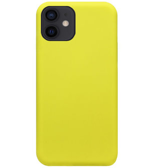 ADEL Premium Siliconen Back Cover Softcase Hoesje voor iPhone 12 Mini - Geel