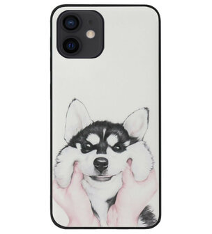 ADEL Siliconen Back Cover Softcase Hoesje voor iPhone 12 Mini - Husky Hond
