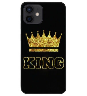 ADEL Siliconen Back Cover Softcase Hoesje voor iPhone 12 Mini - King Koning