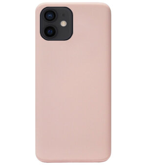 ADEL Premium Siliconen Back Cover Softcase Hoesje voor iPhone 12 Mini - Lichtroze
