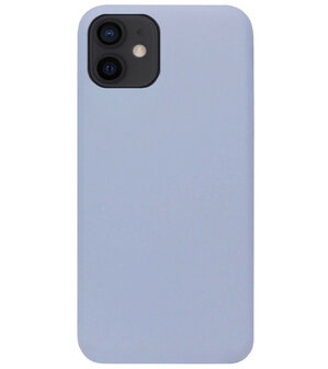 ADEL Premium Siliconen Back Cover Softcase Hoesje voor iPhone 12 Mini - Lavendel Grijs