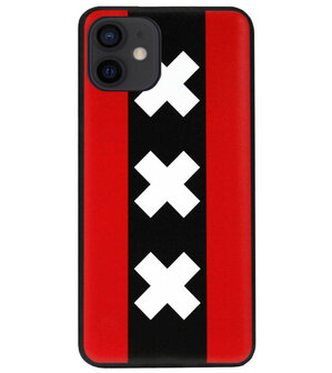 ADEL Siliconen Back Cover Softcase Hoesje voor iPhone 12 Mini - Amsterdam Andreaskruisen