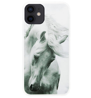 ADEL Siliconen Back Cover Softcase Hoesje voor iPhone 12 Mini - Paarden