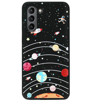 ADEL Siliconen Back Cover Softcase Hoesje voor Samsung Galaxy S21 - Ruimte Heelal Cartoon