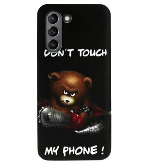 ADEL Siliconen Back Cover Softcase Hoesje voor Samsung Galaxy S21 - Don&#039;t Touch My Phone Beren