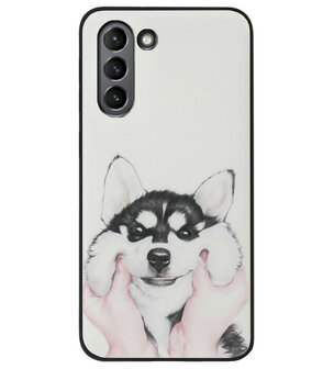 ADEL Siliconen Back Cover Softcase Hoesje voor Samsung Galaxy S21 Plus - Husky Hond