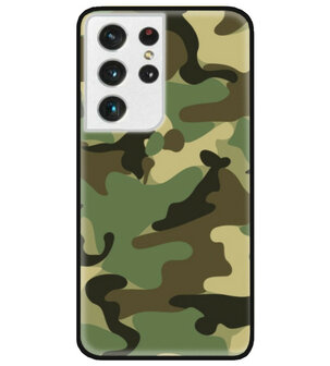 ADEL Siliconen Back Cover Softcase Hoesje voor Samsung Galaxy S21 Ultra - Camouflage
